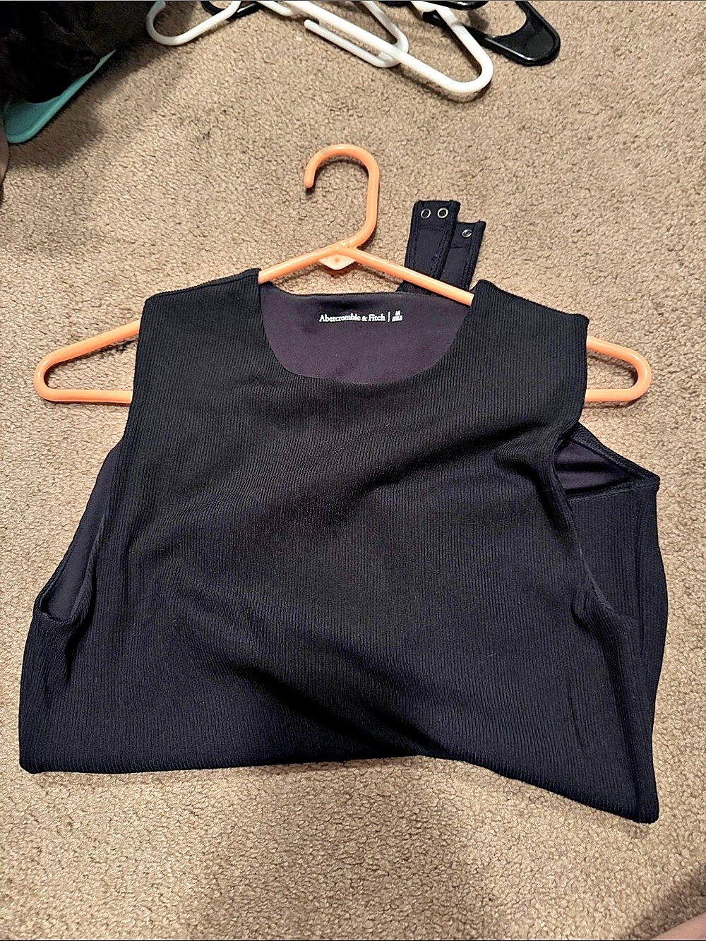 Abercrombie & Fitch Soft A&F Rib High Neck Bodysuit Black medium